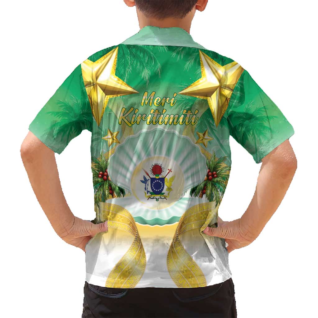 Cook Islands Christmas Family Matching Off Shoulder Short Dress and Hawaiian Shirt Seashell Santa Beach Vibes - Polynesian Pride