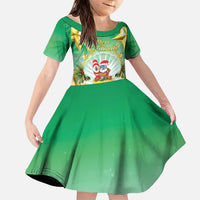 Cook Islands Christmas Family Matching Puletasi and Hawaiian Shirt Seashell Santa Beach Vibes - Polynesian Pride