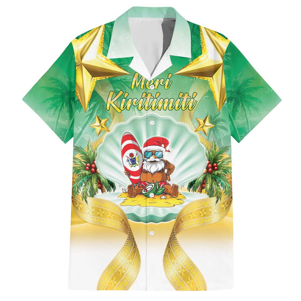 Cook Islands Christmas Family Matching Puletasi and Hawaiian Shirt Seashell Santa Beach Vibes - Polynesian Pride