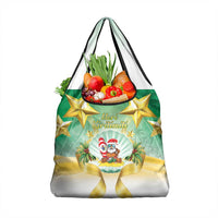 Cook Islands Christmas Grocery Bag Seashell Santa Beach Vibes - Polynesian Pride