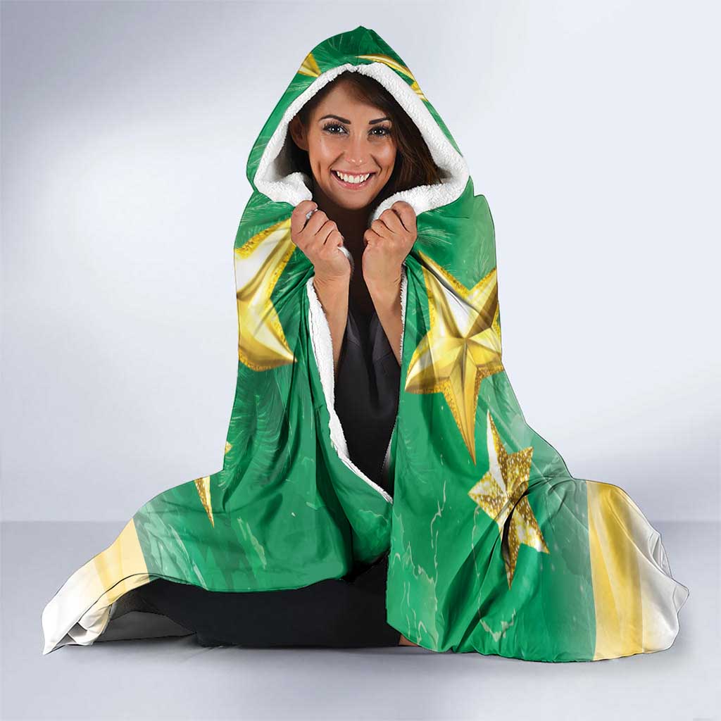 Cook Islands Christmas Hooded Blanket Seashell Santa Beach Vibes - Polynesian Pride