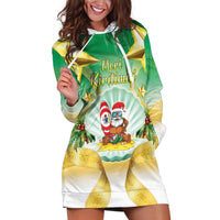 Cook Islands Christmas Hoodie Dress Seashell Santa Beach Vibes - Polynesian Pride