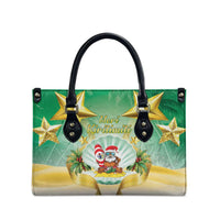 Cook Islands Christmas Leather Bag Seashell Santa Beach Vibes - Polynesian Pride