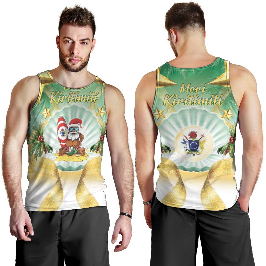 Cook Islands Christmas Men Tank Top Seashell Santa Beach Vibes - Polynesian Pride