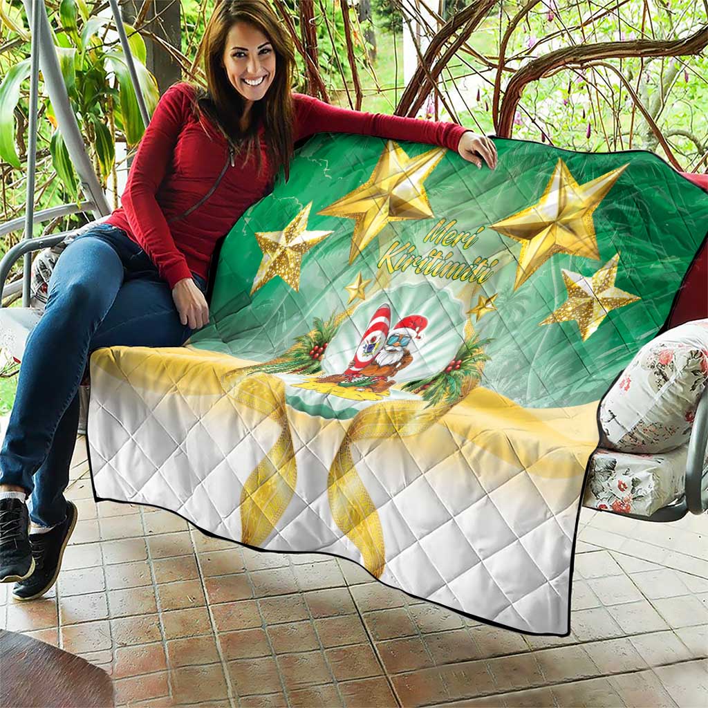 Cook Islands Christmas Quilt Seashell Santa Beach Vibes - Polynesian Pride