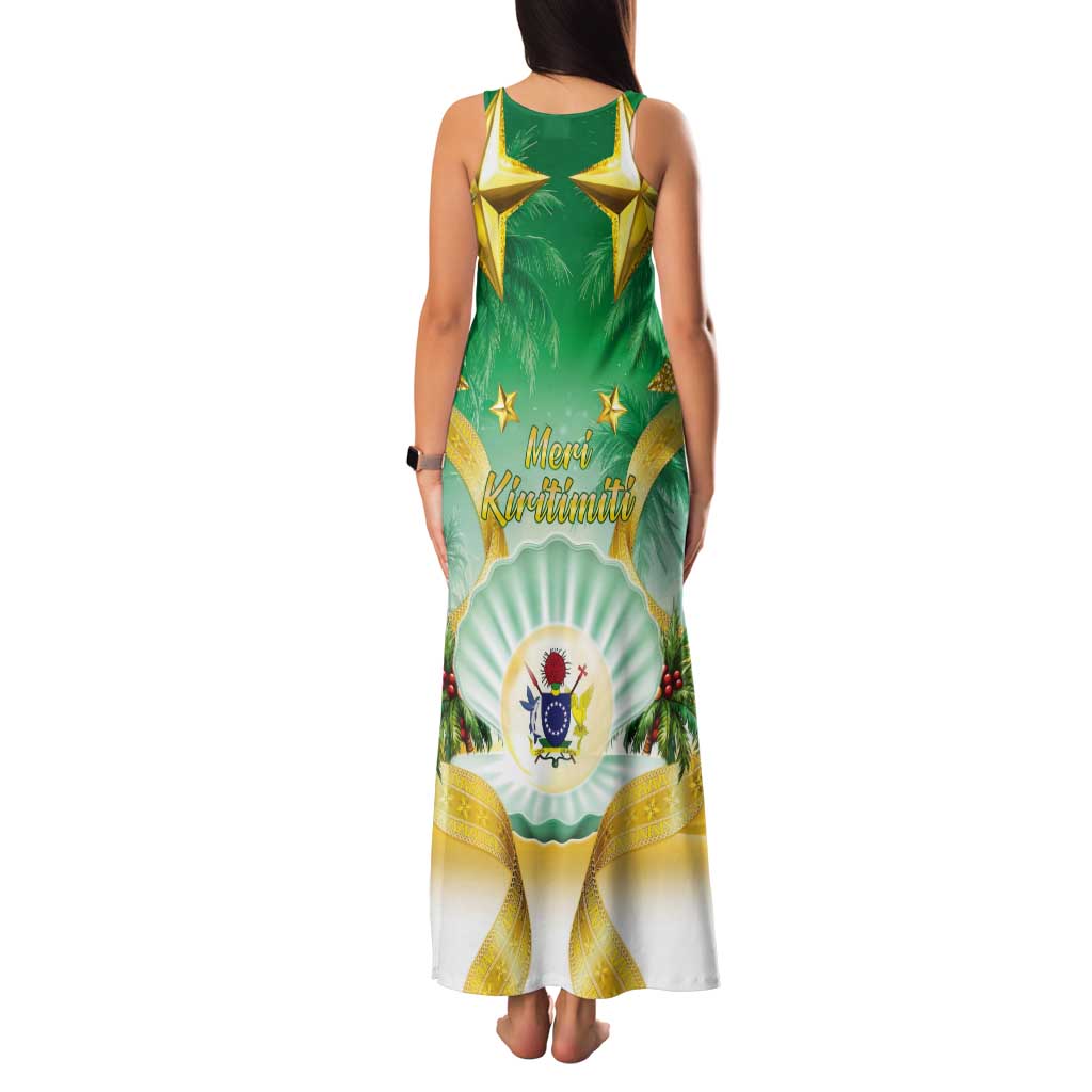 Cook Islands Christmas Tank Maxi Dress Seashell Santa Beach Vibes - Polynesian Pride