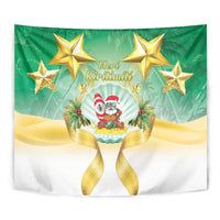 Cook Islands Christmas Tapestry Seashell Santa Beach Vibes - Polynesian Pride