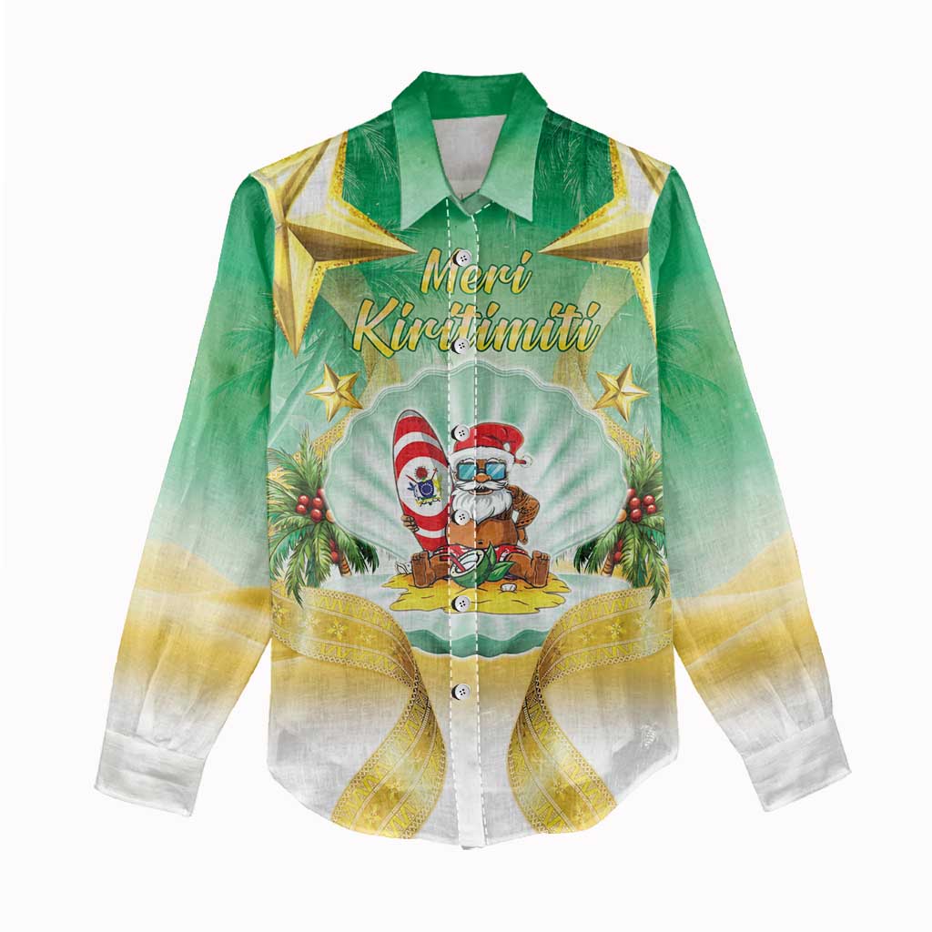 Cook Islands Christmas Women Casual Shirt Seashell Santa Beach Vibes - Polynesian Pride