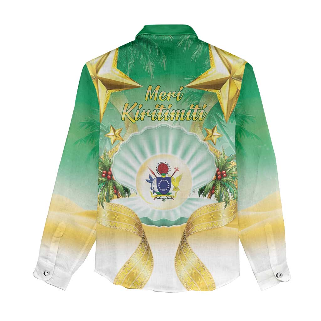 Cook Islands Christmas Women Casual Shirt Seashell Santa Beach Vibes - Polynesian Pride