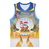 Marshall Islands Christmas Basketball Jersey Seashell Santa Beach Vibes - Polynesian Pride
