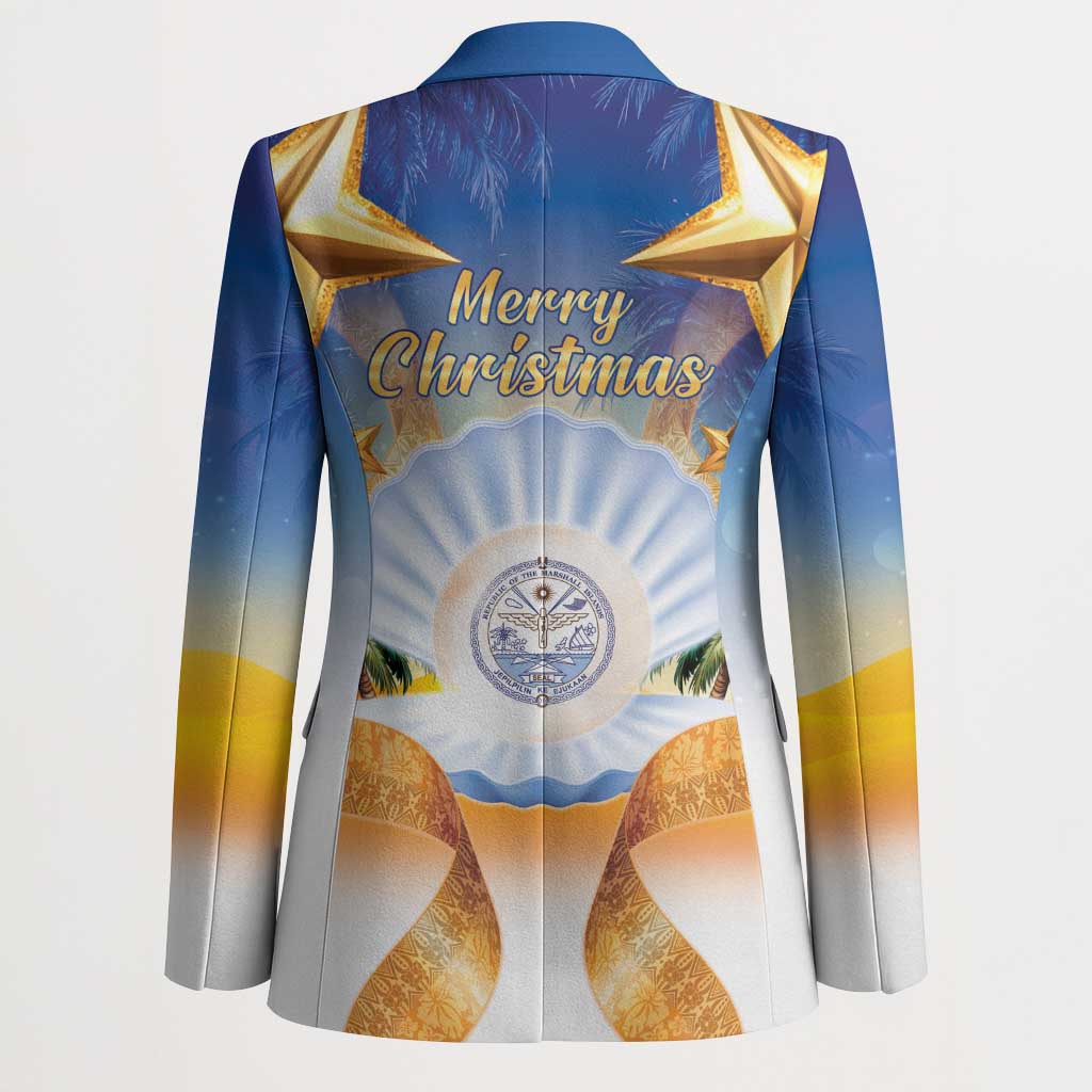 Marshall Islands Christmas Blazer Seashell Santa Beach Vibes - Polynesian Pride