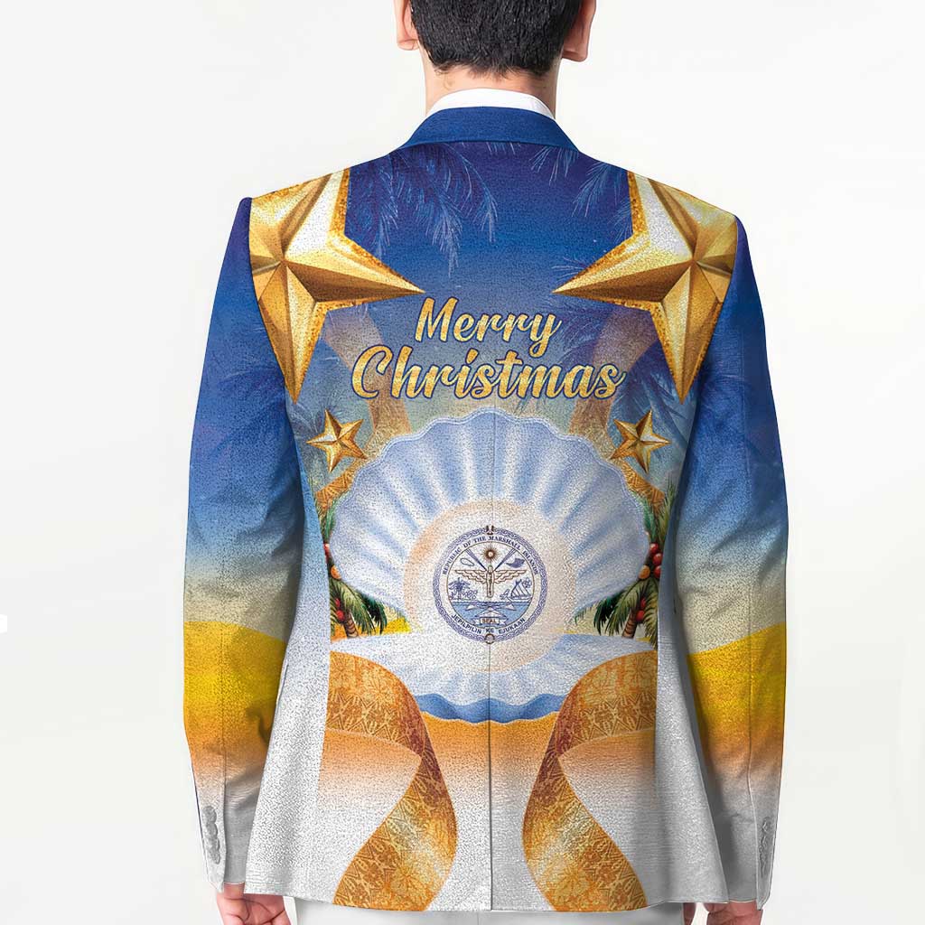 Marshall Islands Christmas Blazer Seashell Santa Beach Vibes - Polynesian Pride