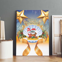 Marshall Islands Christmas Canvas Wall Art Seashell Santa Beach Vibes - Polynesian Pride