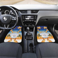 Marshall Islands Christmas Car Mats Seashell Santa Beach Vibes - Polynesian Pride