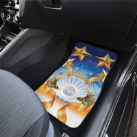Marshall Islands Christmas Car Mats Seashell Santa Beach Vibes - Polynesian Pride