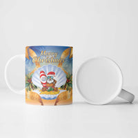 Marshall Islands Christmas Ceramic Mug Seashell Santa Beach Vibes - Polynesian Pride