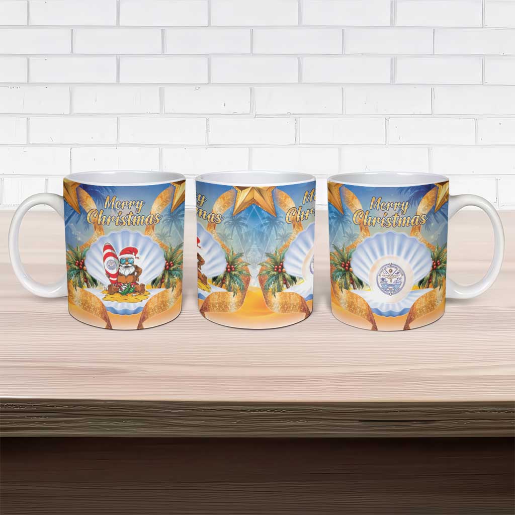 Marshall Islands Christmas Ceramic Mug Seashell Santa Beach Vibes - Polynesian Pride