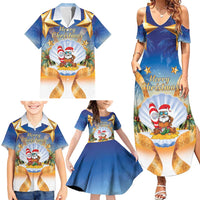 Marshall Islands Christmas Family Matching Summer Maxi Dress and Hawaiian Shirt Seashell Santa Beach Vibes - Polynesian Pride