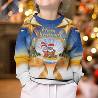 Marshall Islands Christmas Kid Ugly Christmas Sweater Seashell Santa Beach Vibes - Polynesian Pride