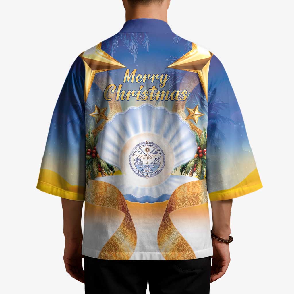 Marshall Islands Christmas Kimono Seashell Santa Beach Vibes - Polynesian Pride