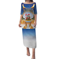 Marshall Islands Christmas Puletasi Seashell Santa Beach Vibes - Polynesian Pride