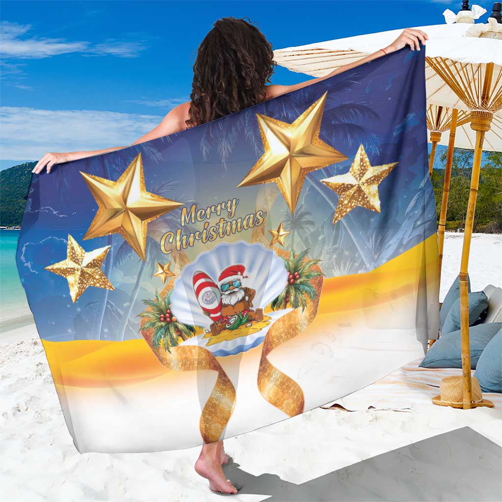 Marshall Islands Christmas Sarong Seashell Santa Beach Vibes - Polynesian Pride