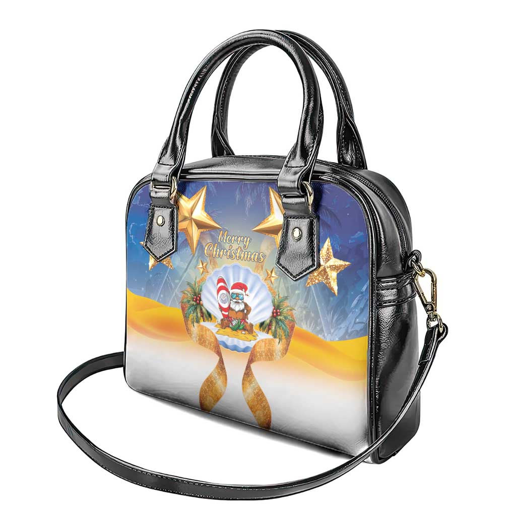 Marshall Islands Christmas Shoulder Handbag Seashell Santa Beach Vibes - Polynesian Pride