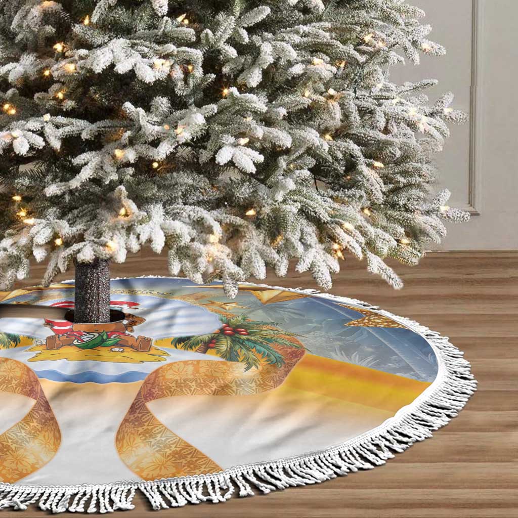 Marshall Islands Christmas Tree Skirt Seashell Santa Beach Vibes - Polynesian Pride