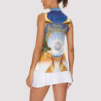 Marshall Islands Christmas Women Sleeveless Polo Shirt Seashell Santa Beach Vibes - Polynesian Pride