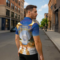 Marshall Islands Christmas Zipper Polo Shirt Seashell Santa Beach Vibes - Polynesian Pride