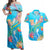 Under The Sea Scuba Diving Couples Matching Off Shoulder Maxi Dress and Hawaiian Shirt Polynesian Pattern LT05 Blue - Polynesian Pride