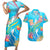 Under The Sea Scuba Diving Couples Matching Short Sleeve Bodycon Dress and Hawaiian Shirt Polynesian Pattern LT05 Blue - Polynesian Pride