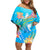 Under The Sea Scuba Diving Off Shoulder Short Dress Polynesian Pattern LT05 Women Blue - Polynesian Pride