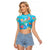 Under The Sea Scuba Diving Raglan Cropped T Shirt Polynesian Pattern LT05 Female Blue - Polynesian Pride