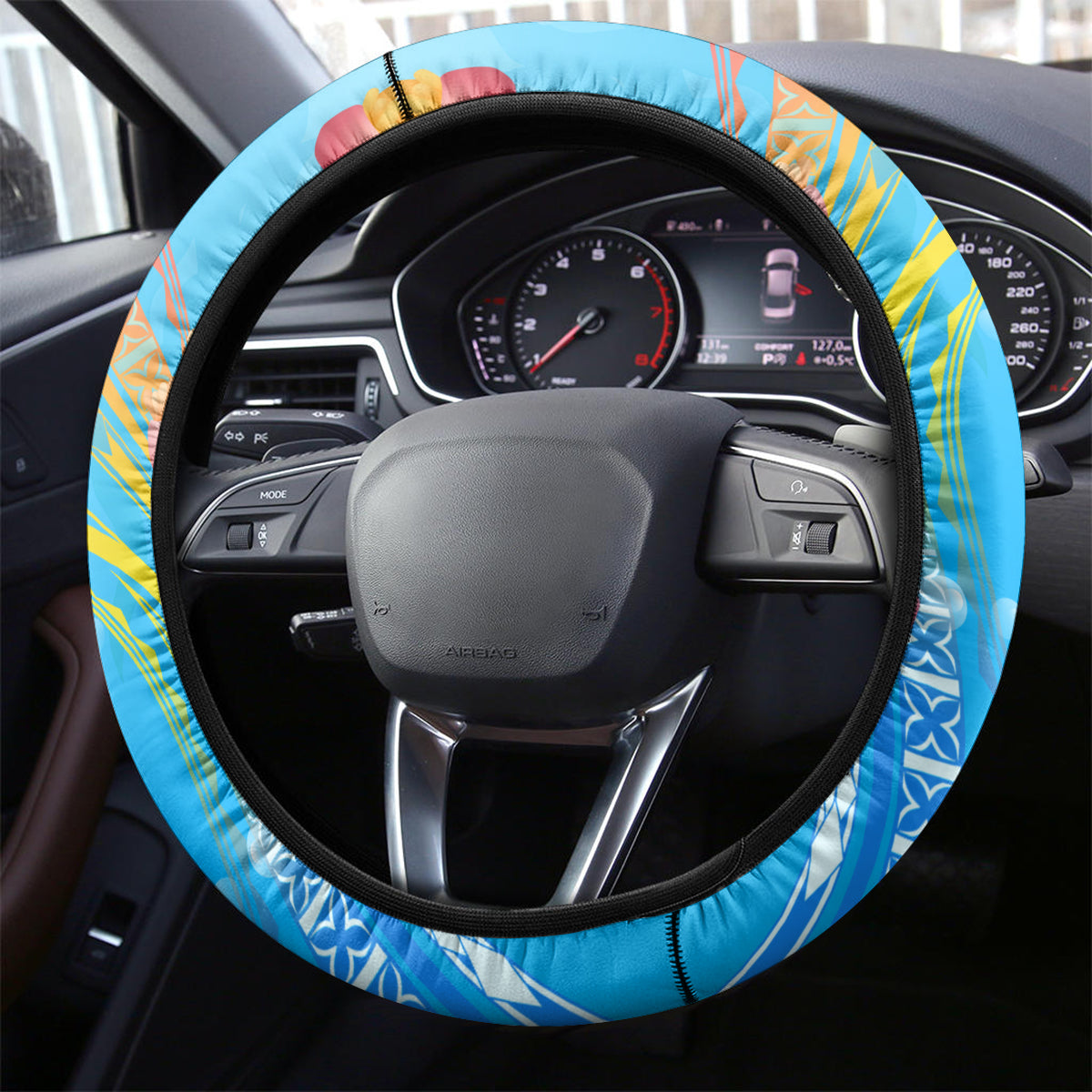 Under The Sea Scuba Diving Steering Wheel Cover Polynesian Pattern
