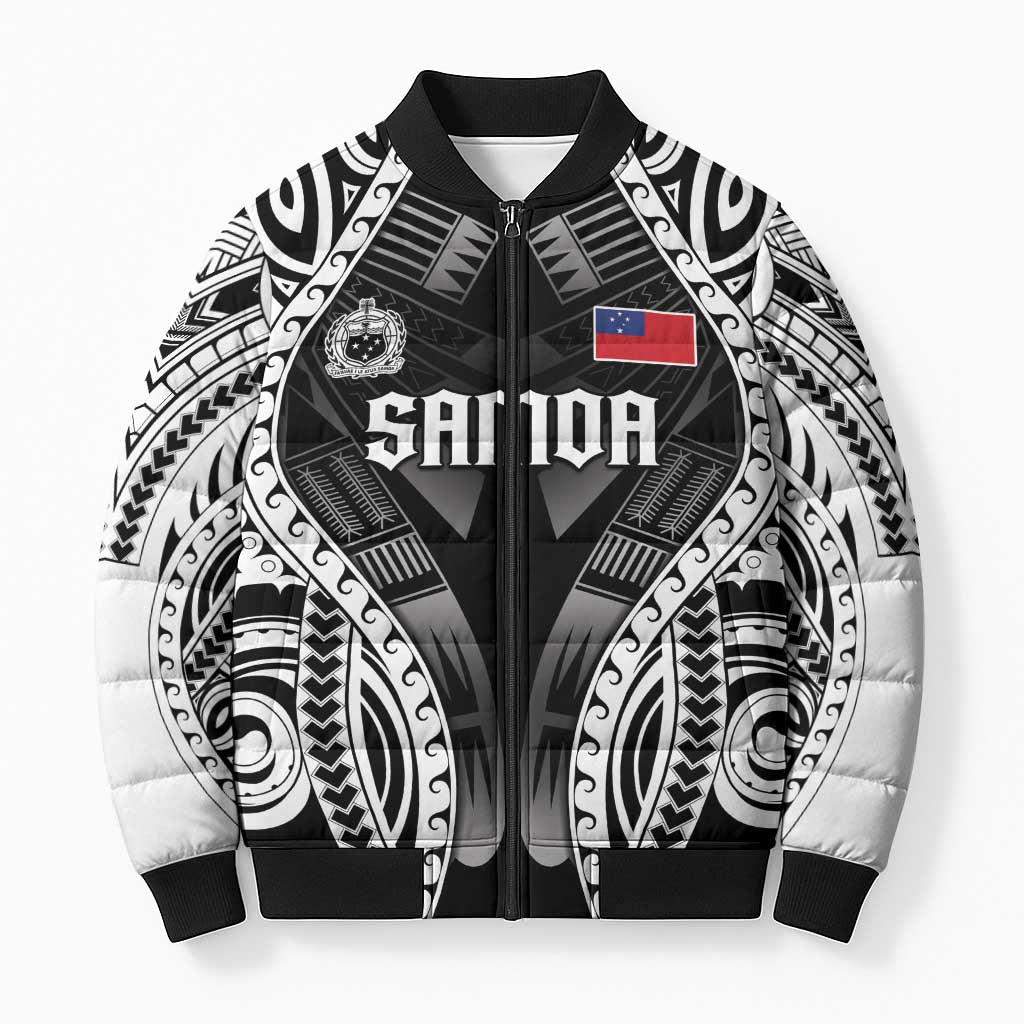 Personalised Remember Samoa Black Saturday Bomber Puffer Jacket Samoa Mo Samoa - Polynesian Pride