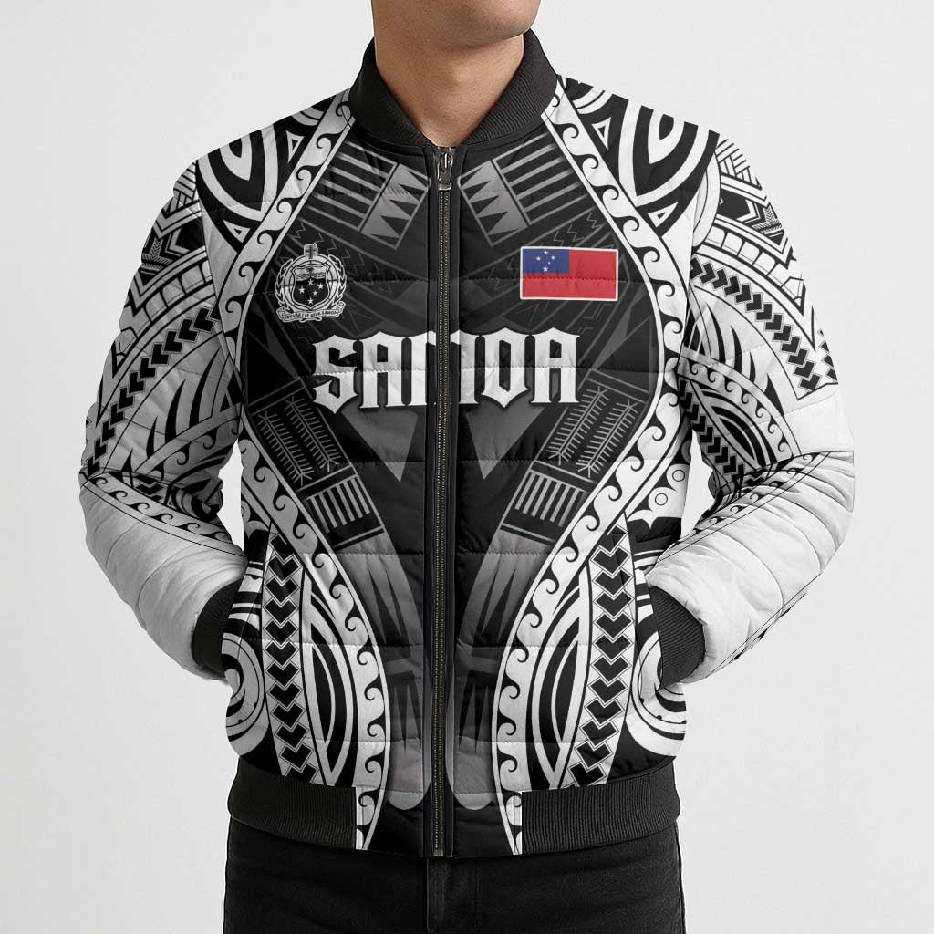 Personalised Remember Samoa Black Saturday Bomber Puffer Jacket Samoa Mo Samoa - Polynesian Pride