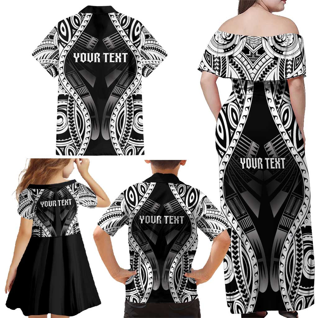 Personalised Remember Samoa Black Saturday Family Matching Off Shoulder Maxi Dress and Hawaiian Shirt Samoa Mo Samoa - Polynesian Pride