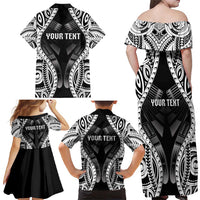Personalised Remember Samoa Black Saturday Family Matching Off Shoulder Maxi Dress and Hawaiian Shirt Samoa Mo Samoa - Polynesian Pride