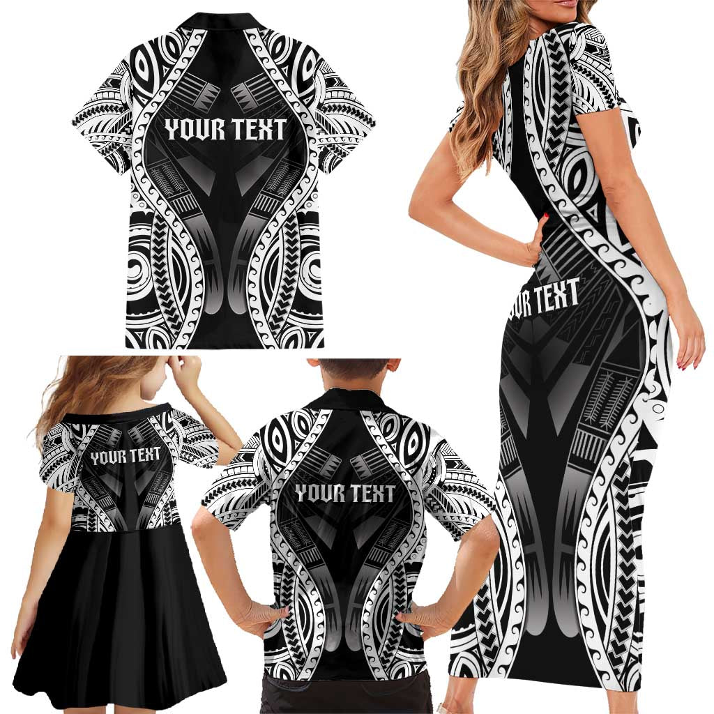 Personalised Remember Samoa Black Saturday Family Matching Short Sleeve Bodycon Dress and Hawaiian Shirt Samoa Mo Samoa - Polynesian Pride