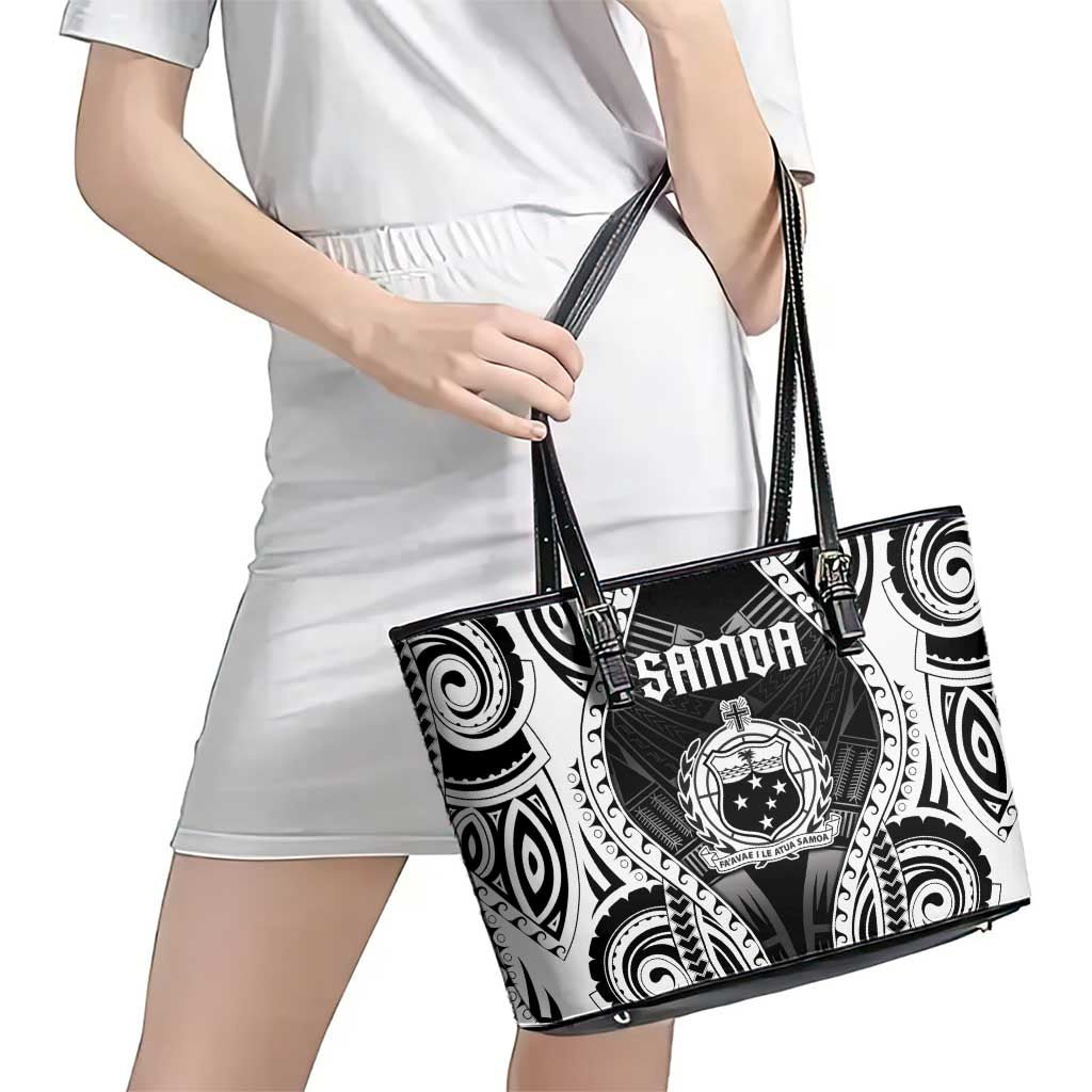 Remember Samoa Black Saturday Leather Tote Bag Samoa Mo Samoa - Polynesian Pride