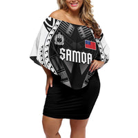 Personalised Remember Samoa Black Saturday Off Shoulder Short Dress Samoa Mo Samoa - Polynesian Pride