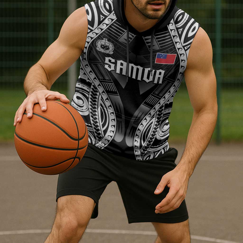 Personalised Remember Samoa Black Saturday Sleeveless Hoodie Samoa Mo Samoa - Polynesian Pride