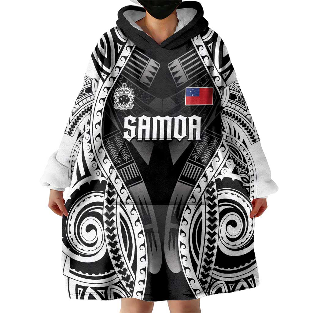 Personalised Remember Samoa Black Saturday Wearable Blanket Hoodie Samoa Mo Samoa - Polynesian Pride