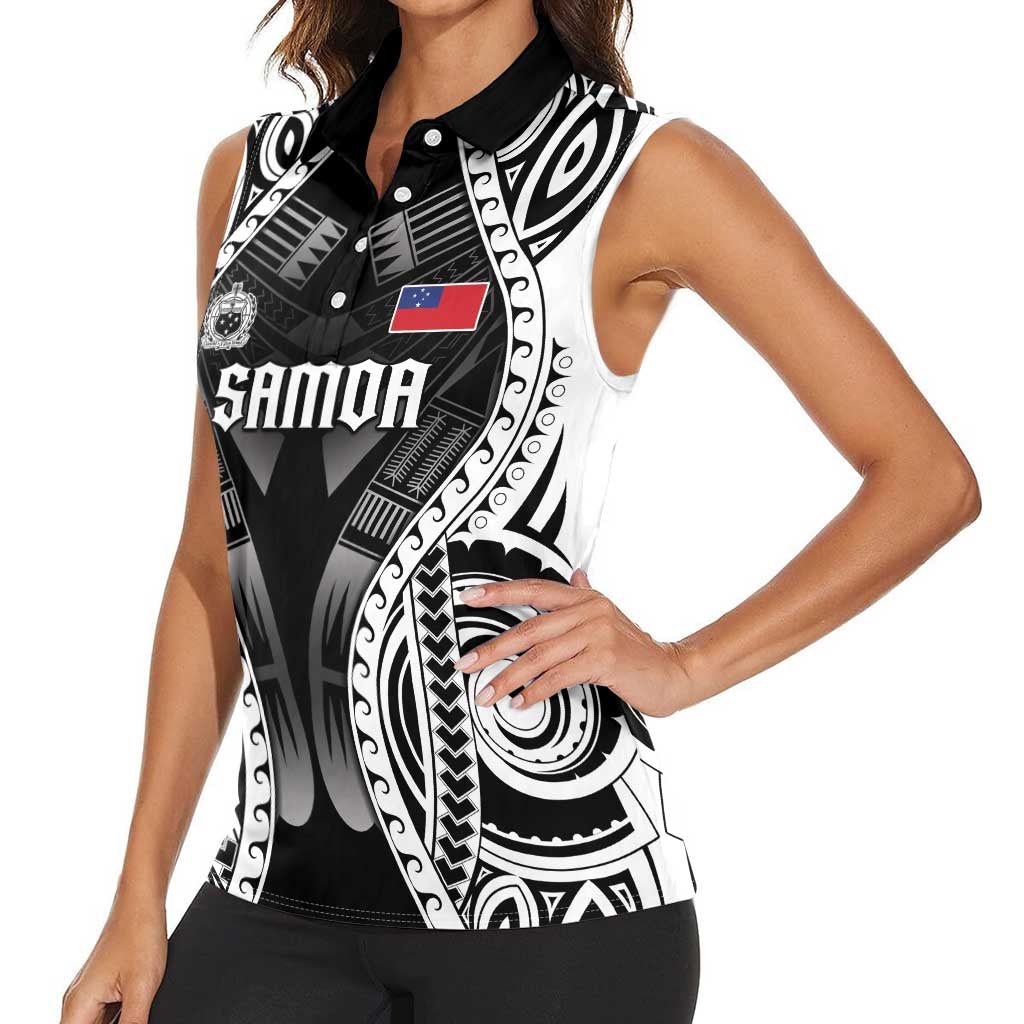 Personalised Remember Samoa Black Saturday Women Sleeveless Polo Shirt Samoa Mo Samoa - Polynesian Pride