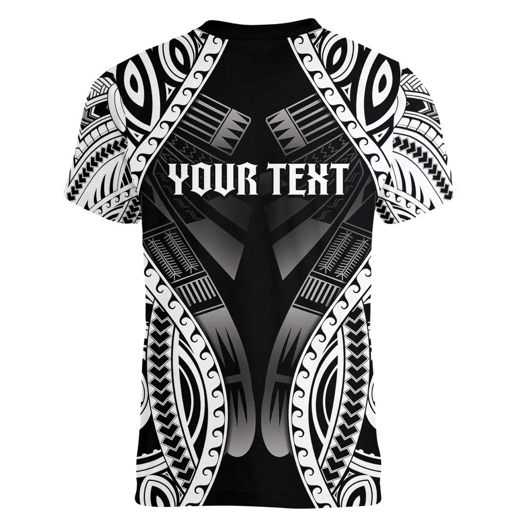 Personalised Remember Samoa Black Saturday Women V-Neck T-Shirt Samoa Mo Samoa - Polynesian Pride