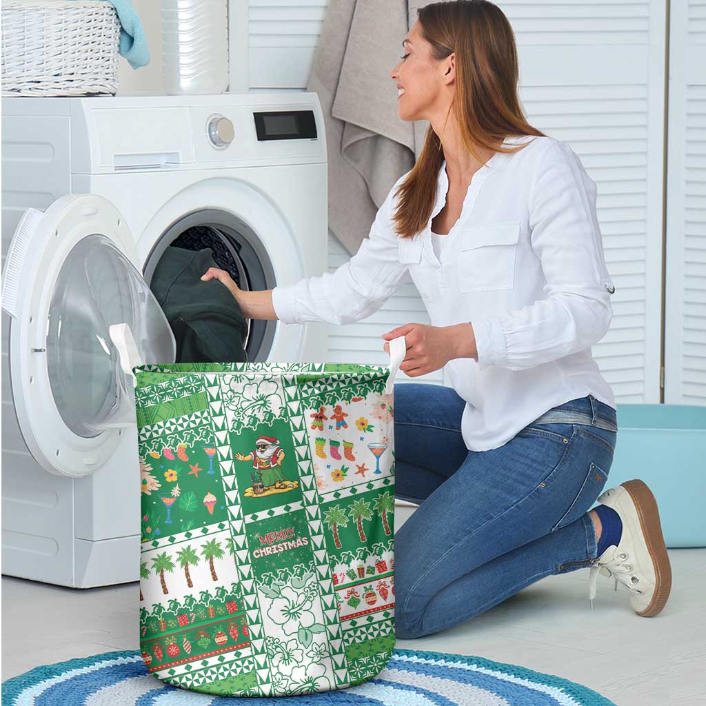 Norfolk Island Christmas Laundry Basket Festive Beach Vibes - Polynesian Pride