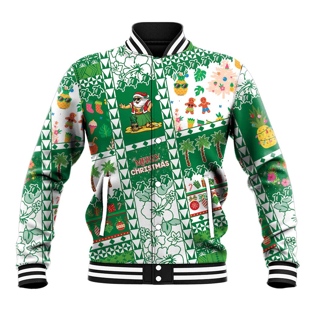 Norfolk Island Christmas Baseball Jacket Festive Beach Vibes - Polynesian Pride