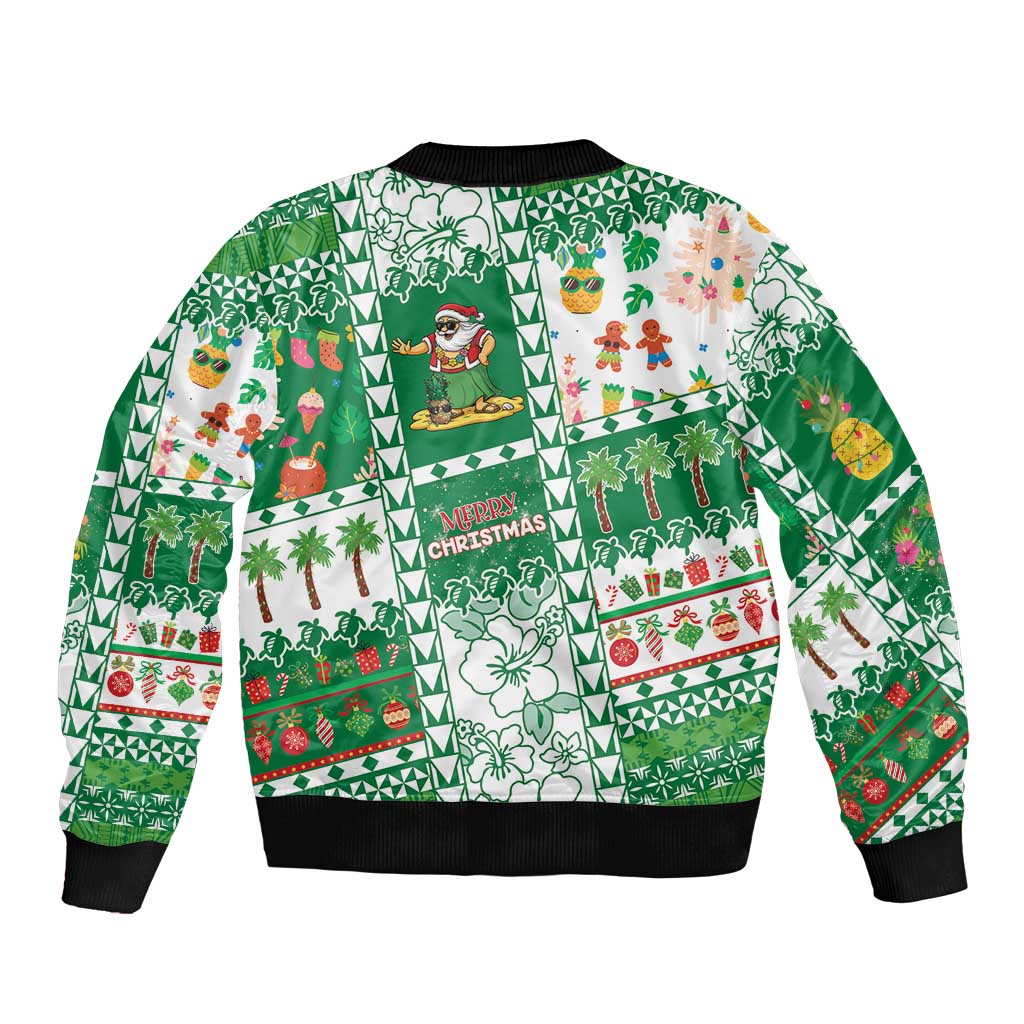 Norfolk Island Christmas Bomber Jacket Festive Beach Vibes - Polynesian Pride