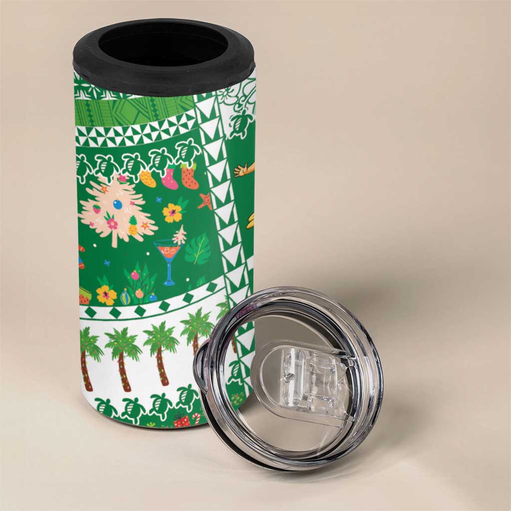 Norfolk Island Christmas 4 in 1 Can Cooler Tumbler Festive Beach Vibes - Polynesian Pride